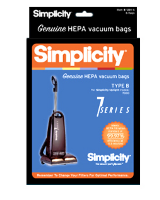 Simplicity HEPA B Bags for 7 Series Vacuums (6 Pack)