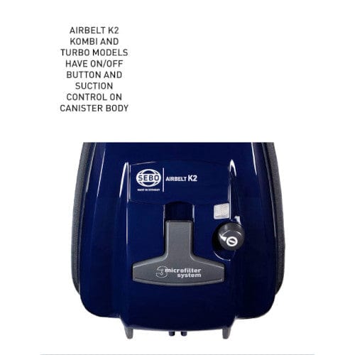 SEBO Airbelt K2 Turbo Canister Vacuum Cleaner Black Cherry 9678AM