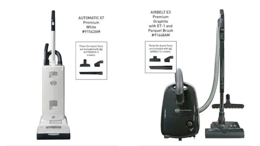 Upright vacuum and canister vacuum side by side
