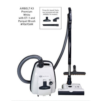 SEBO Airbelt K3 Premium Canister Vacuum Cleaner 90687AM 90693AM - Ace Vacuum and SewingE3 WHITE